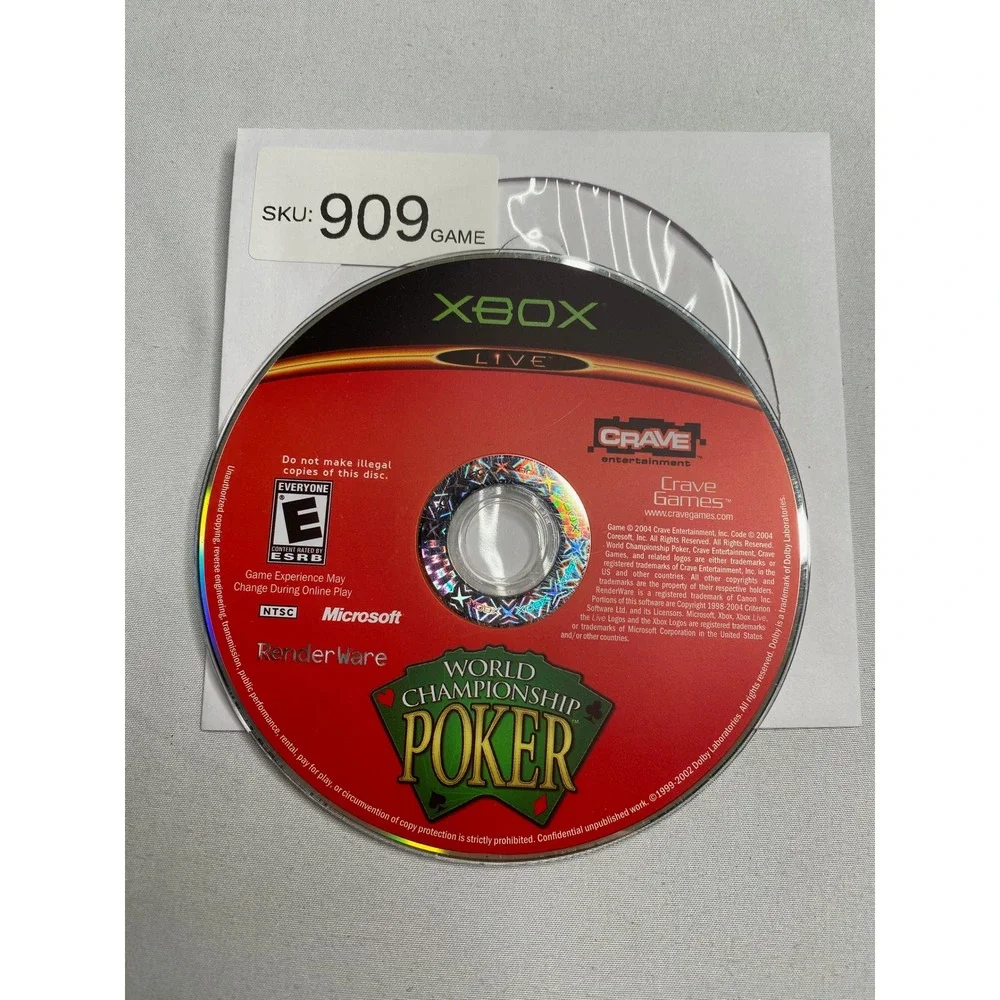 World Championship Poker Microsoft Xbox